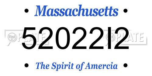 52022I2 Massachusetts License Plate