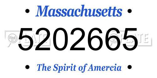 5202665 Massachusetts License Plate