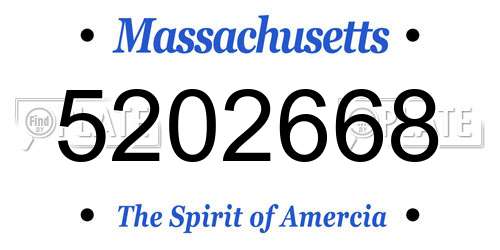 5202668 Massachusetts License Plate