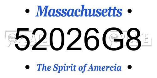 52026G8 Massachusetts License Plate