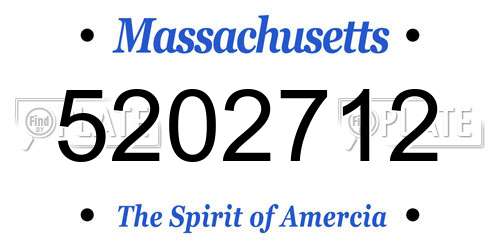 5202712 Massachusetts License Plate