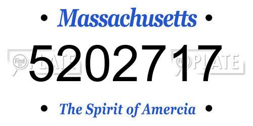 5202717 Massachusetts License Plate