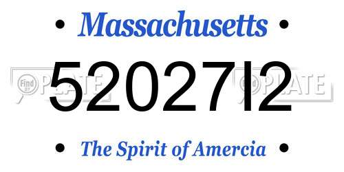 52027I2 Massachusetts License Plate
