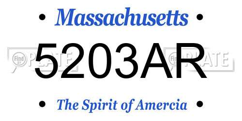 5203AR Massachusetts License Plate