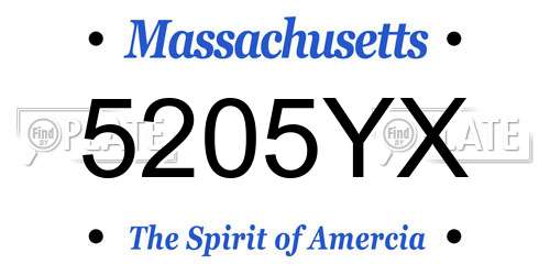 5205YX Massachusetts License Plate