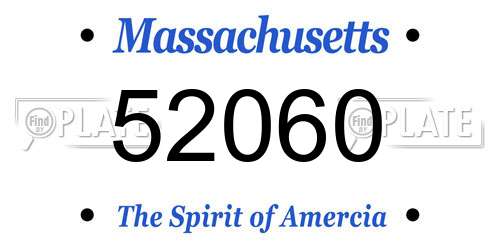 52060 Massachusetts License Plate