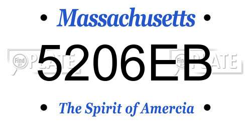 5206EB Massachusetts License Plate
