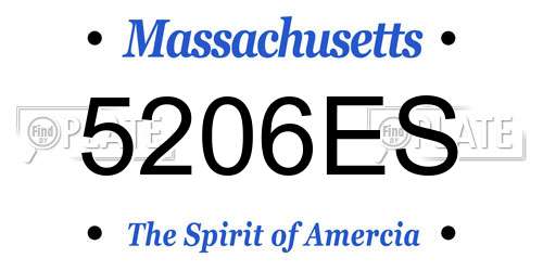 5206ES Massachusetts License Plate