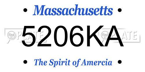 5206KA Massachusetts License Plate