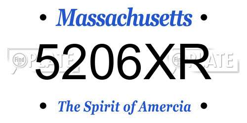 5206XR Massachusetts License Plate