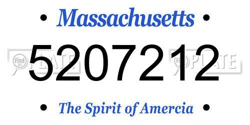 5207212 Massachusetts License Plate