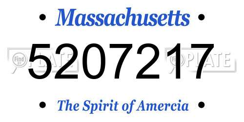 5207217 Massachusetts License Plate