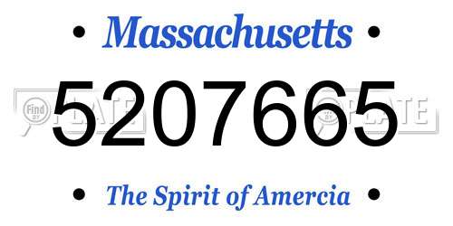 5207665 Massachusetts License Plate