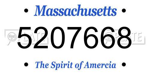 5207668 Massachusetts License Plate