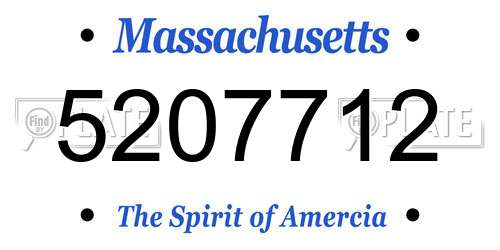 5207712 Massachusetts License Plate