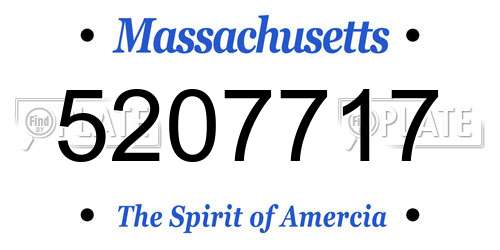 5207717 Massachusetts License Plate