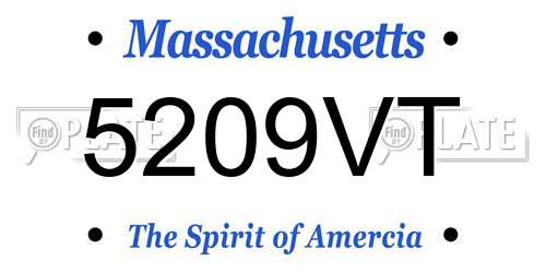 5209VT Massachusetts License Plate
