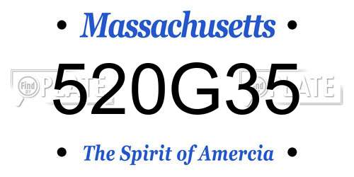 520G35 Massachusetts License Plate