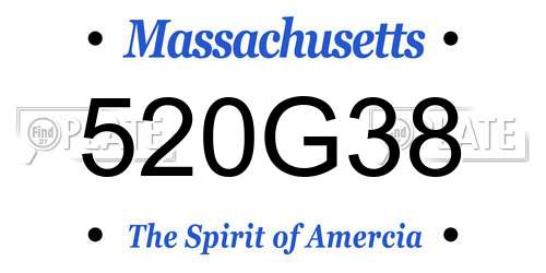 520G38 Massachusetts License Plate