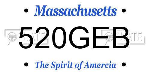 520GEB Massachusetts License Plate
