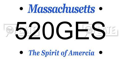 520GES Massachusetts License Plate