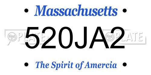 520JA2 Massachusetts License Plate
