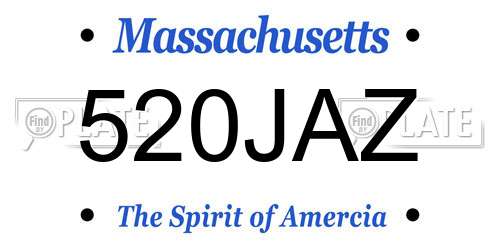 520JAZ Massachusetts License Plate