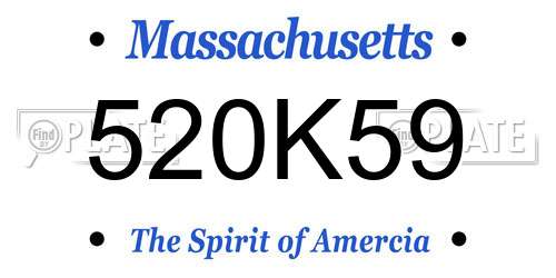 520K59 Massachusetts License Plate