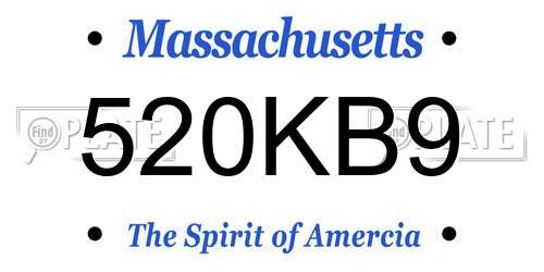 520KB9 Massachusetts License Plate