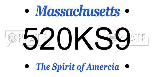 520KS9 Massachusetts License Plate