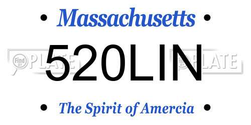520LIN Massachusetts License Plate