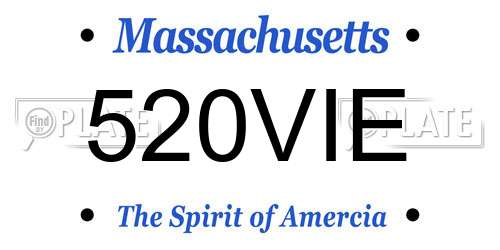 520VIE Massachusetts License Plate