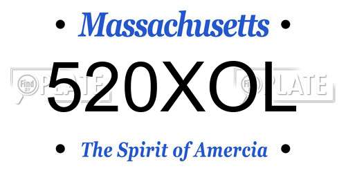 520XOL Massachusetts License Plate