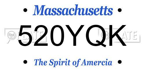 520YQK Massachusetts License Plate