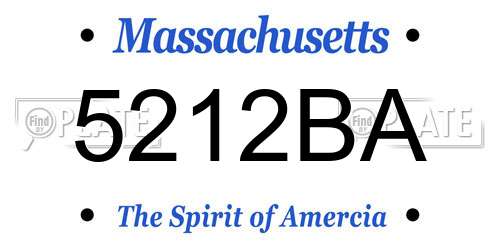 5212BA Massachusetts License Plate