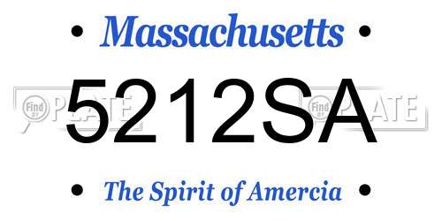 5212SA Massachusetts License Plate