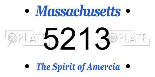 5213 Massachusetts License Plate