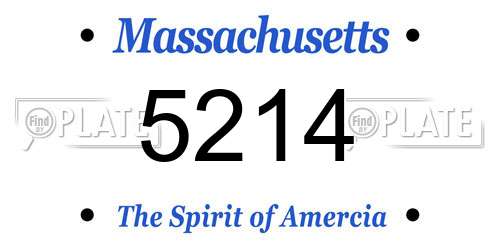 5214 Massachusetts License Plate