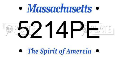 5214PE Massachusetts License Plate