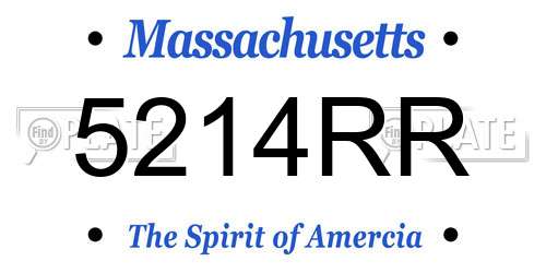 5214RR Massachusetts License Plate