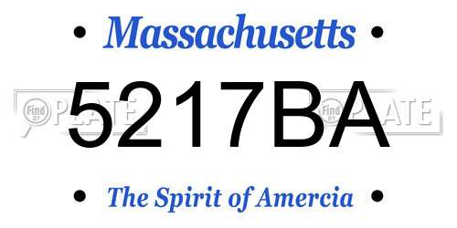 5217BA Massachusetts License Plate