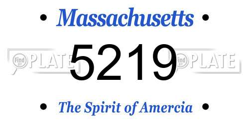 5219 Massachusetts License Plate