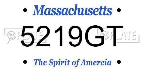 5219GT Massachusetts License Plate