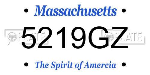 5219GZ Massachusetts License Plate