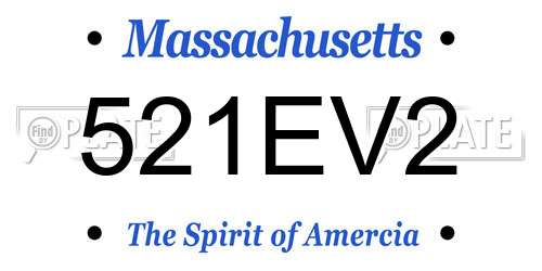 521EV2 Massachusetts License Plate