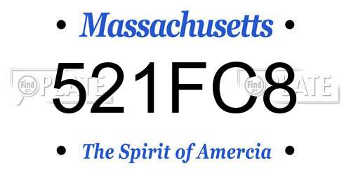 521FC8 Massachusetts License Plate