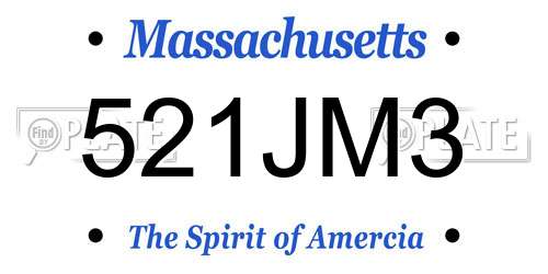 521JM3 Massachusetts License Plate
