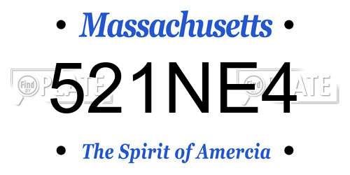 521NE4 Massachusetts License Plate