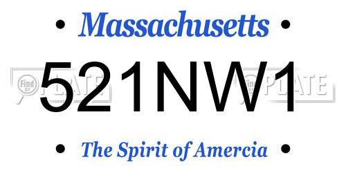 521NW1 Massachusetts License Plate