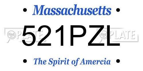 521PZL Massachusetts License Plate